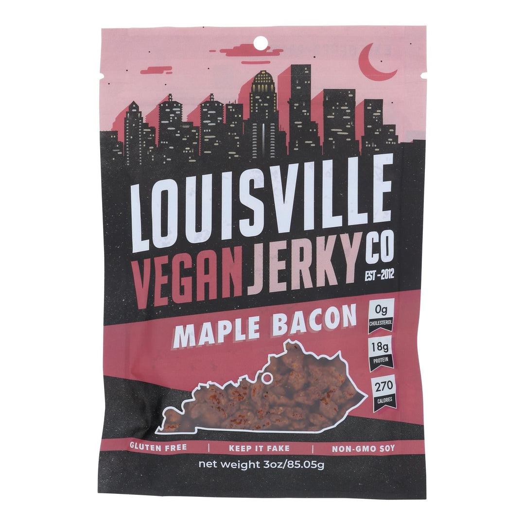 Louisville Vegan Jerky Jerky - Vegan - Maple Bacon - Case Of 10 - 3 Oz - Maras Green