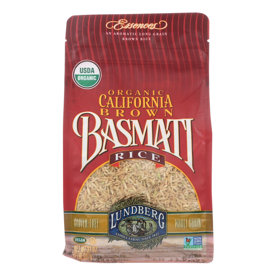 Lundberg Family Farms Organic California Brown Basmati Rice - Case Of 6 - 2 Lb. - Maras Green