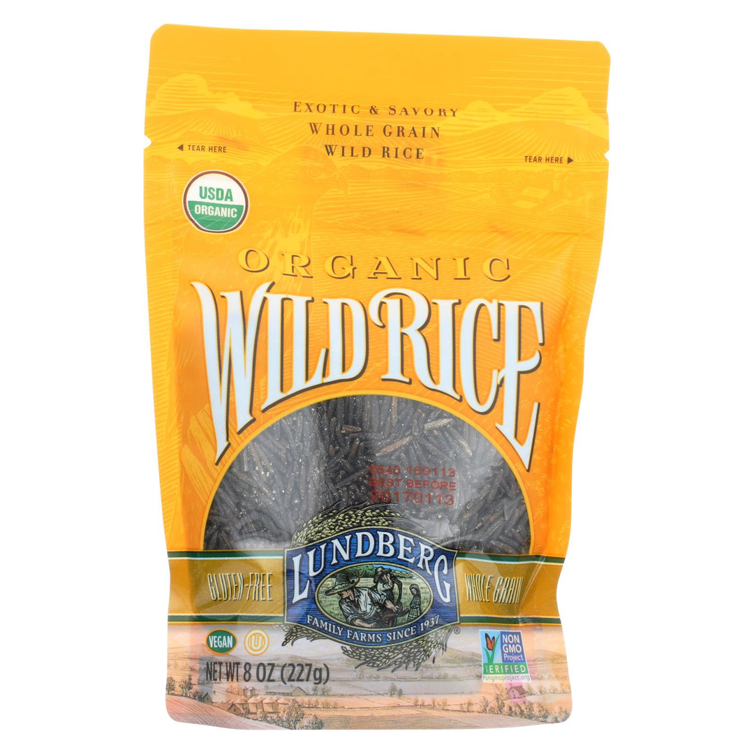 Lundberg Family Farms Organic Wild Rice - Case Of 6 - 8 Oz. - Maras Green