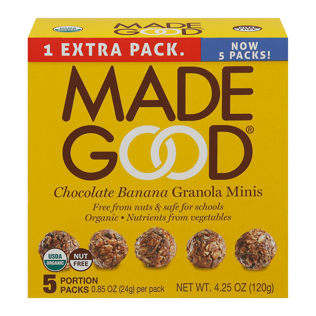 Made Good - Granola Mini Chocolate Ban - Case Of 6 - 5/.85oz - Maras Green