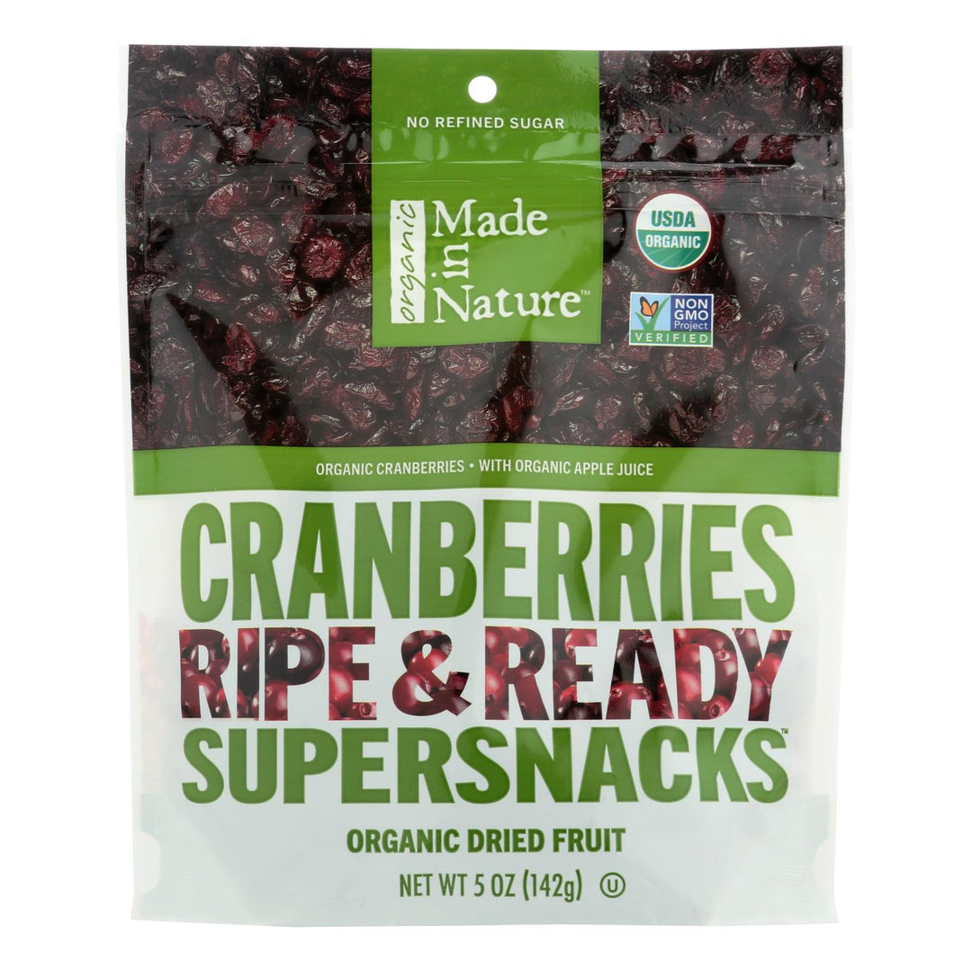 Made In Nature Cranberries Organic Dried Fruit - Case Of 6 - 5 Oz - Maras Green