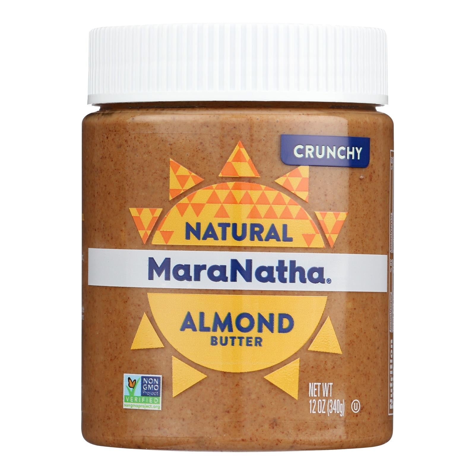 Maranatha Natural Foods Almond Butter - No Stir - Crunch - Case Of 6 - 12 Oz - Maras Green