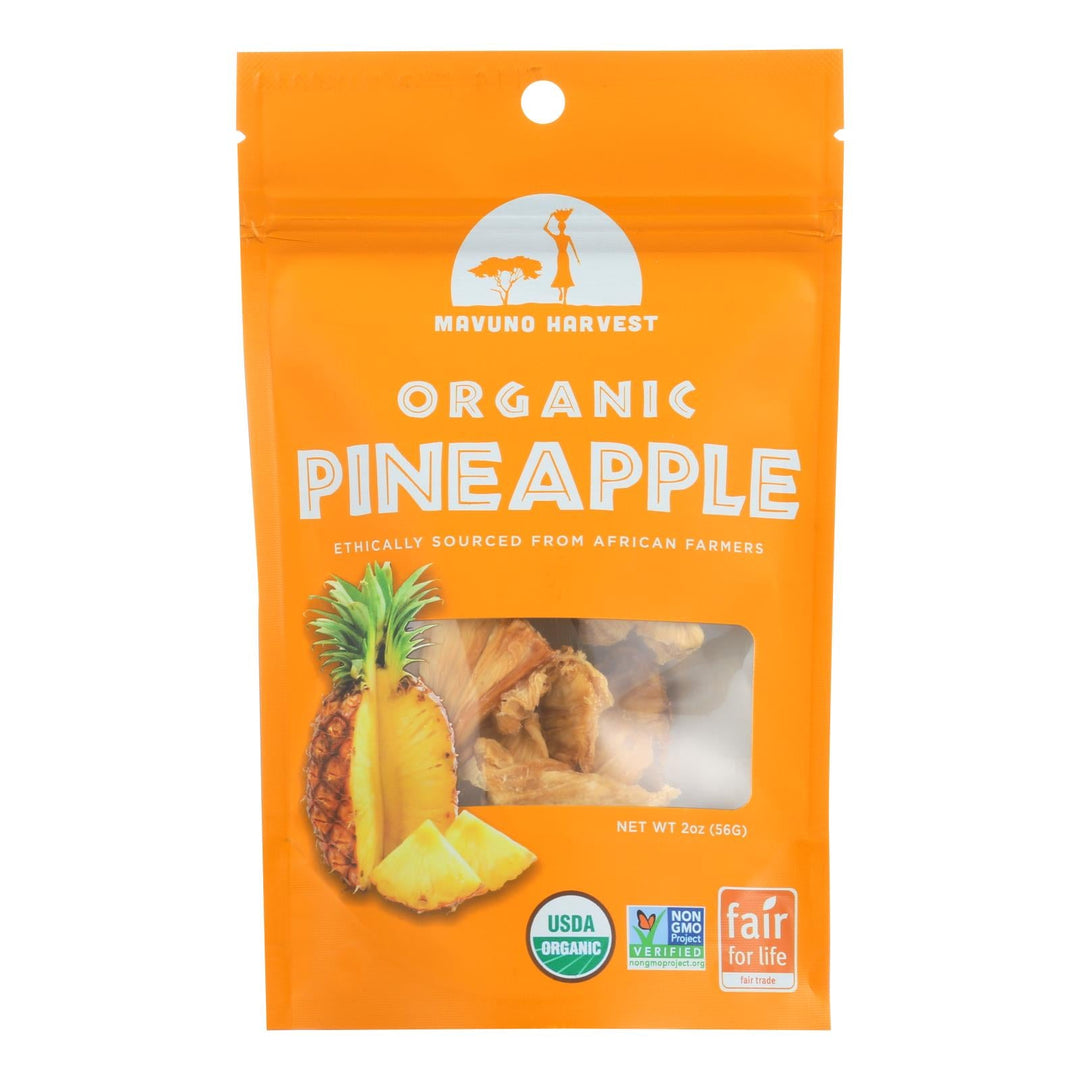 Mavuno Harvest Gluten - Free Dried Pineapple - Case Of 6 - 2 Oz. - Maras Green