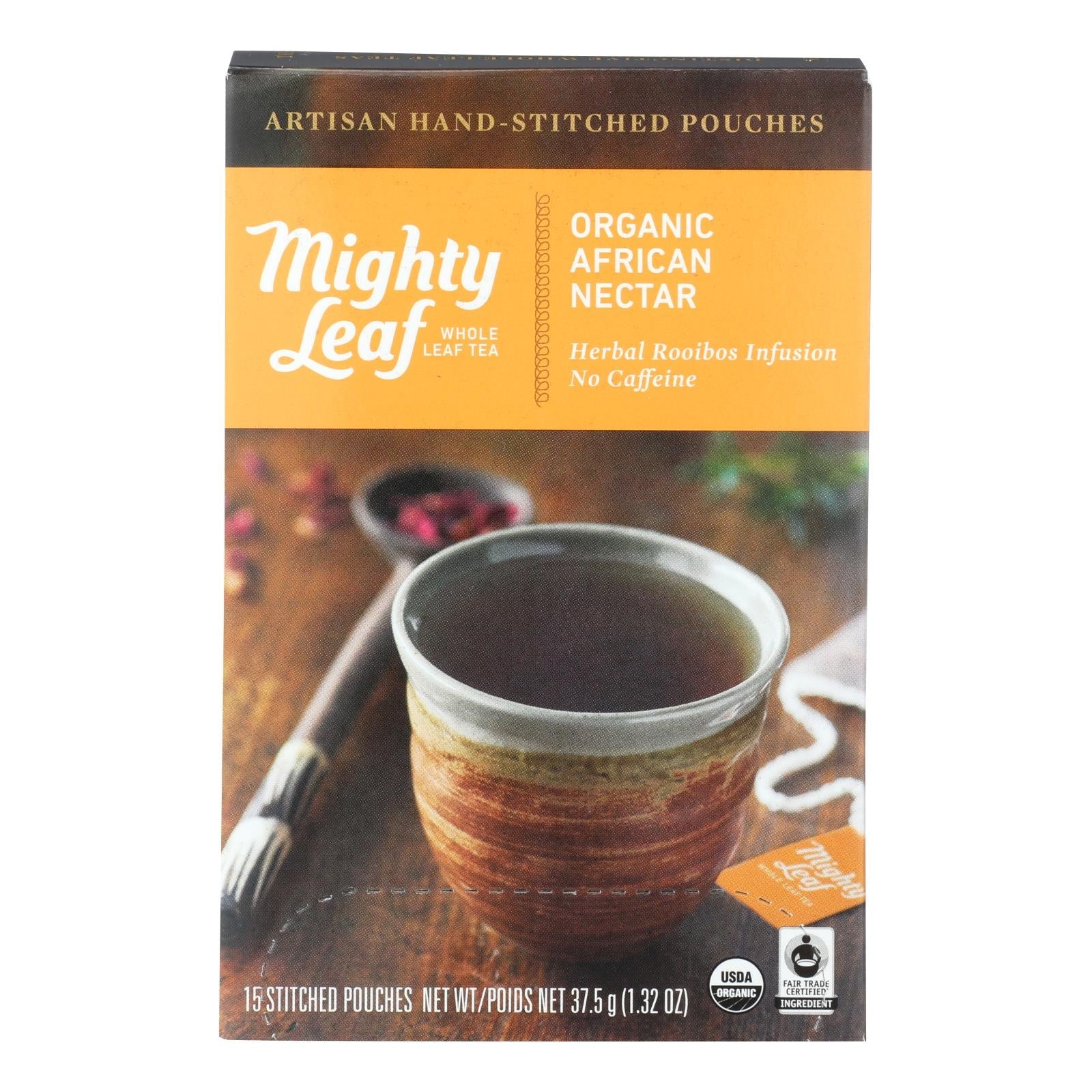 Mighty Leaf Tea - Tea Afrcn Nctr Stched - Case Of 6 - 15 Bag - Maras Green