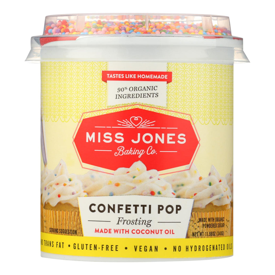 Miss Jones Baking Co. Confetti Pop Frosting - Case Of 6 - 11.98 Oz - Maras Green