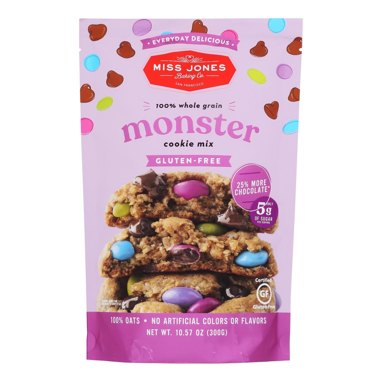 Miss Jones Baking Co - Evrydy Dlcs Monster Cookie - Case Of 6 - 10.57 Oz - Maras Green