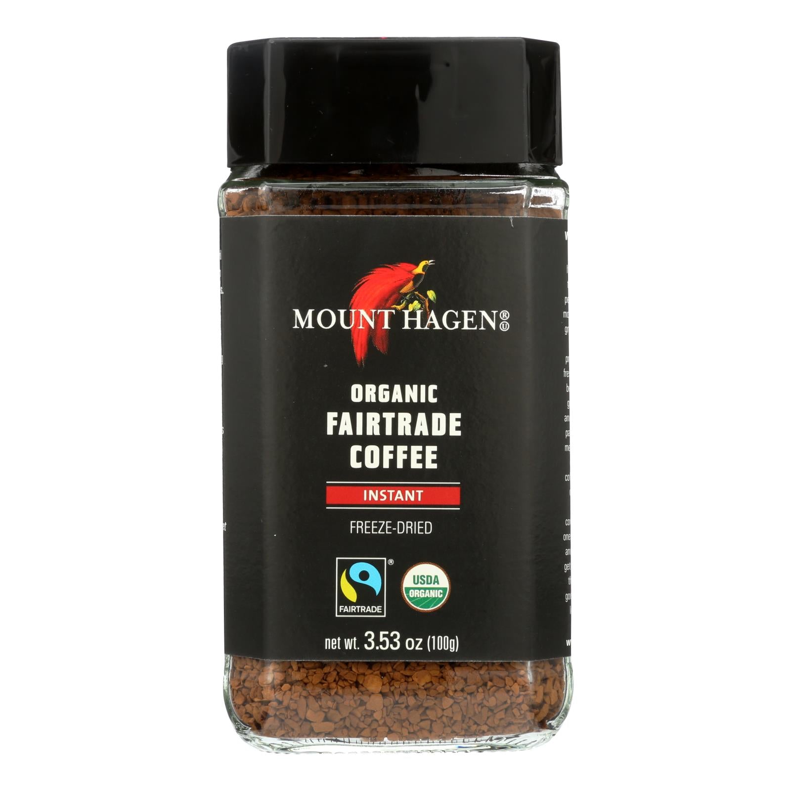 Mount Hagen Instant Organic Fairtrade Coffee - Case Of 6 - 3.53 Oz - Maras Green