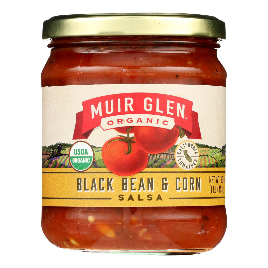 Muir Glen Black Bean Corn Med Salsa - Tomato - Case Of 12 - 16 Oz. - Maras Green