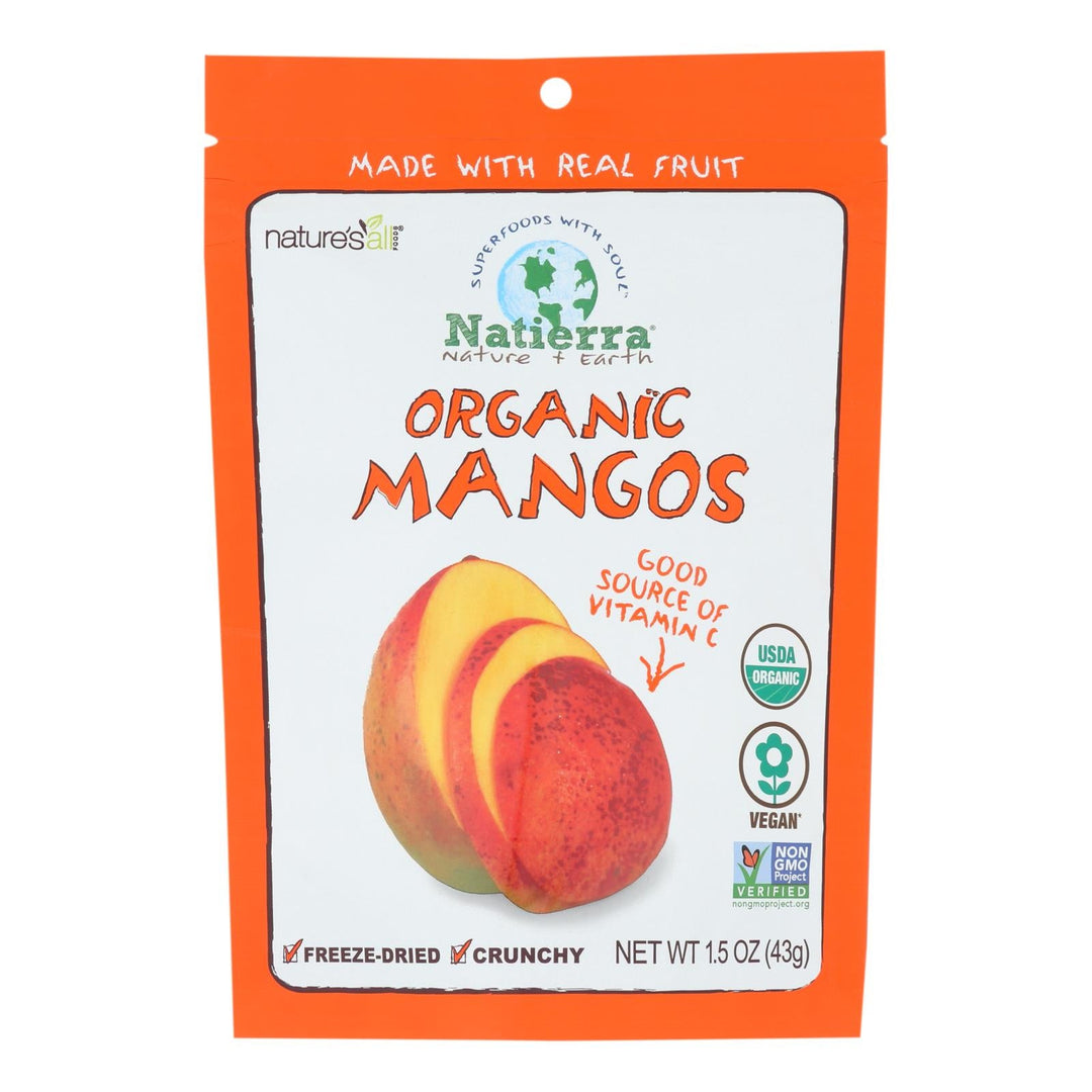 Natierra Freeze Dried - Mangos - Case Of 12 - 1.5 Oz. - Maras Green