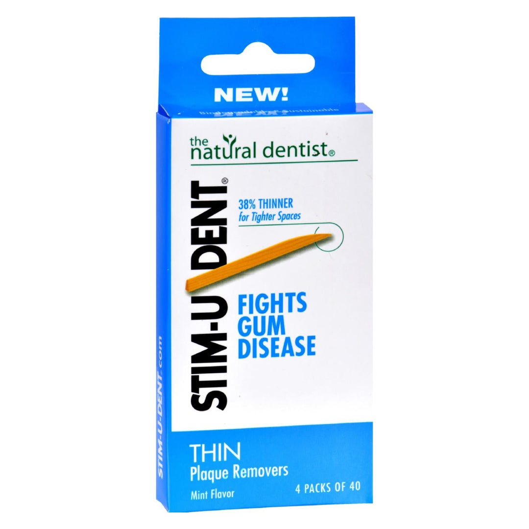 Natural Dentist Stim - u - dent Thin Plaque Removers Mint - Case Of 6 - 4 Packs - Maras Green