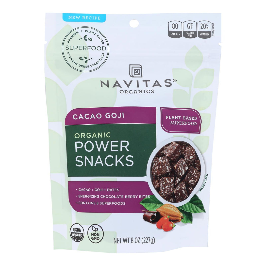 Navitas Naturals Snacks - Organic - Power - Cacao Goji - 8 Oz - Case Of 12 - Maras Green