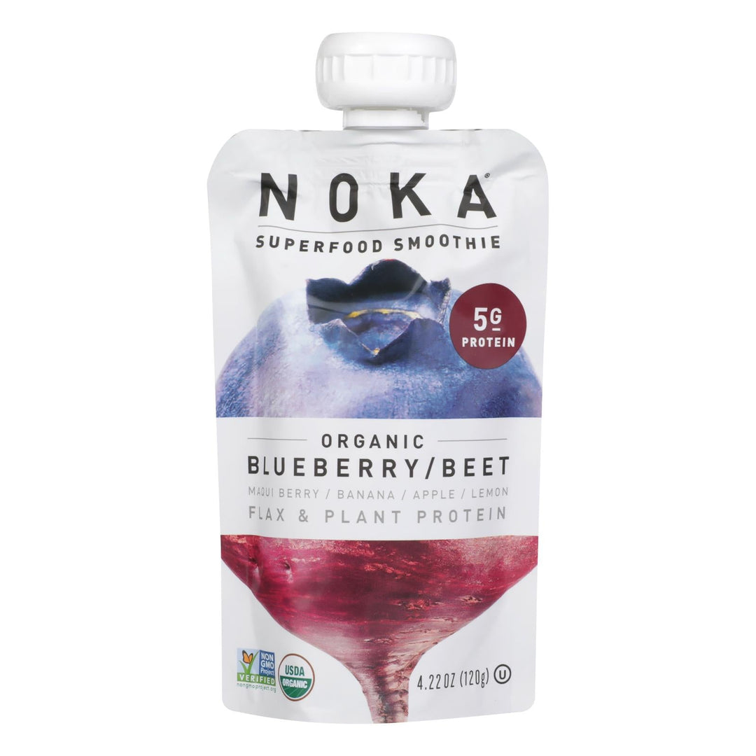 Noka Superfood Blueberry Beet Blend - Case Of 6 - 4.22 Oz - Maras Green
