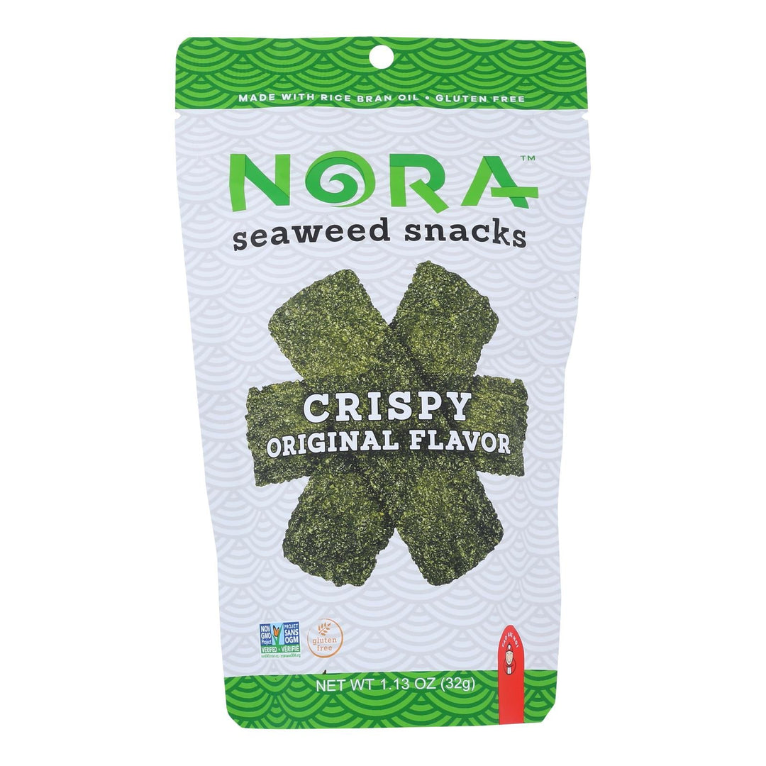 Nora Snacks Seaweed Snacks Crispy Original - Case Of 12 - 1.13 Oz - Maras Green