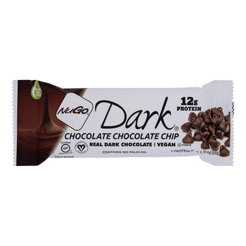 Nugo Nutrition Bar - Dark - Chocolate Chocolate Chip - 50 G - Case Of 12 - Maras Green