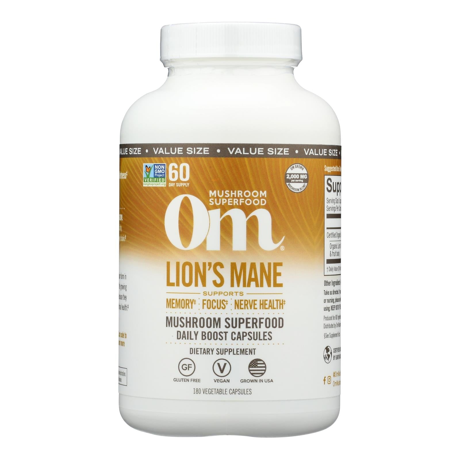 Om - Mush Sprfd Lions Mane - 1 Each - 180 Ct - Maras Green