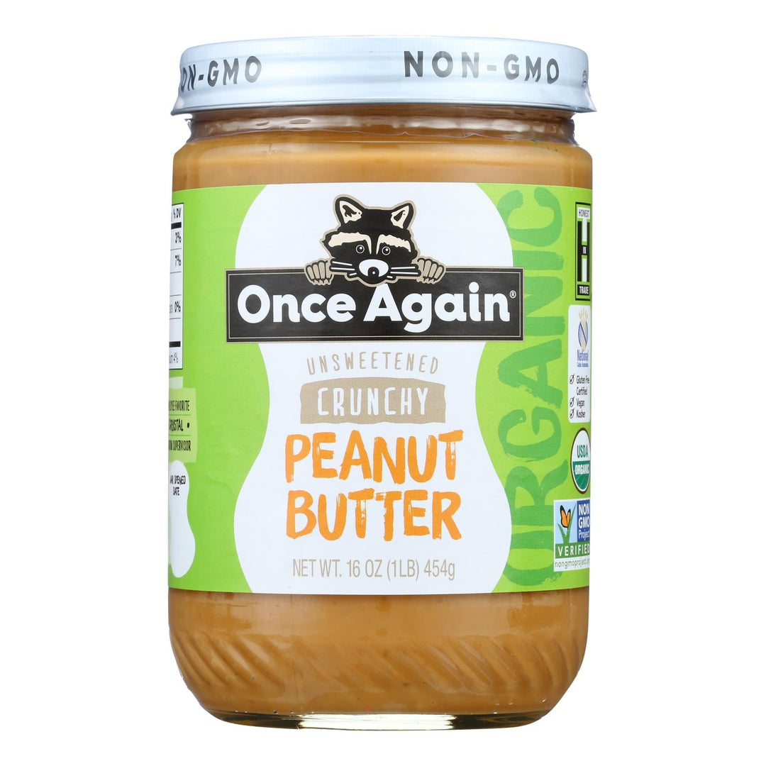Once Again - Peanut Butter Organic Crunch - Case Of 6 - 16 Oz - Maras Green