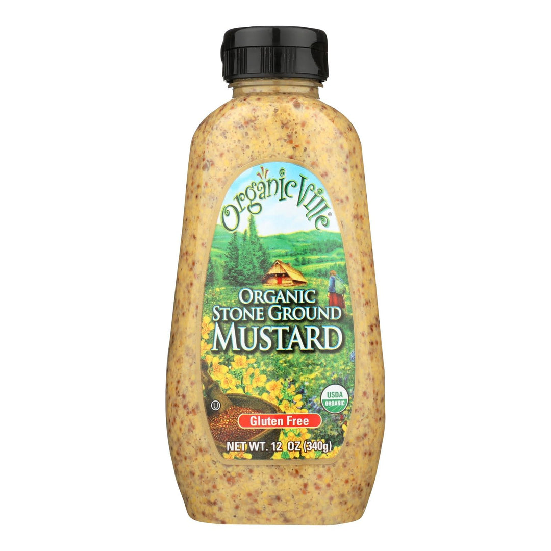 Organic Ville Organic Mustard - Stone Ground - Case Of 12 - 12 Oz. - Maras Green