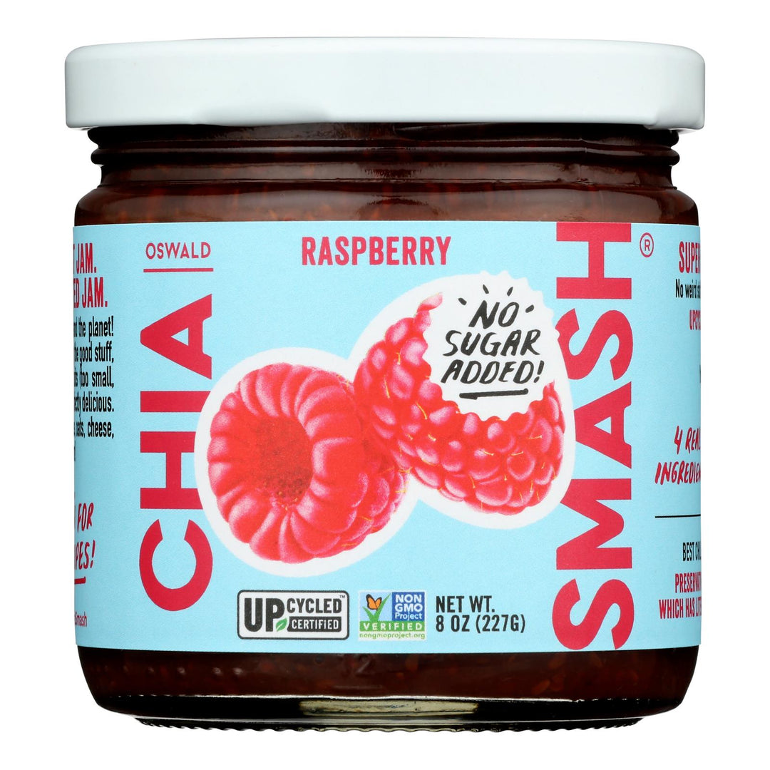 Oswald - Jam Chia Smash Raspberry - Case Of 6 - 8 Oz - Maras Green