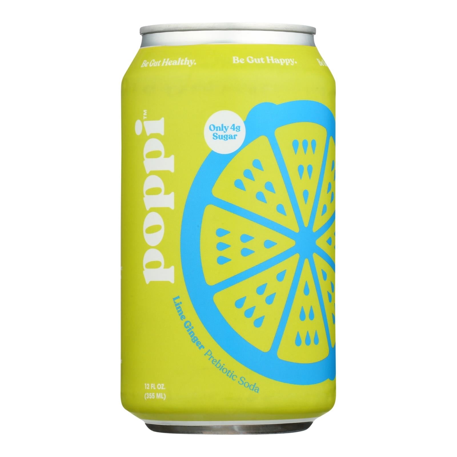 Poppi - Prebio Soda Ginger Lime - Case Of 12 - 12 Fz - Maras Green