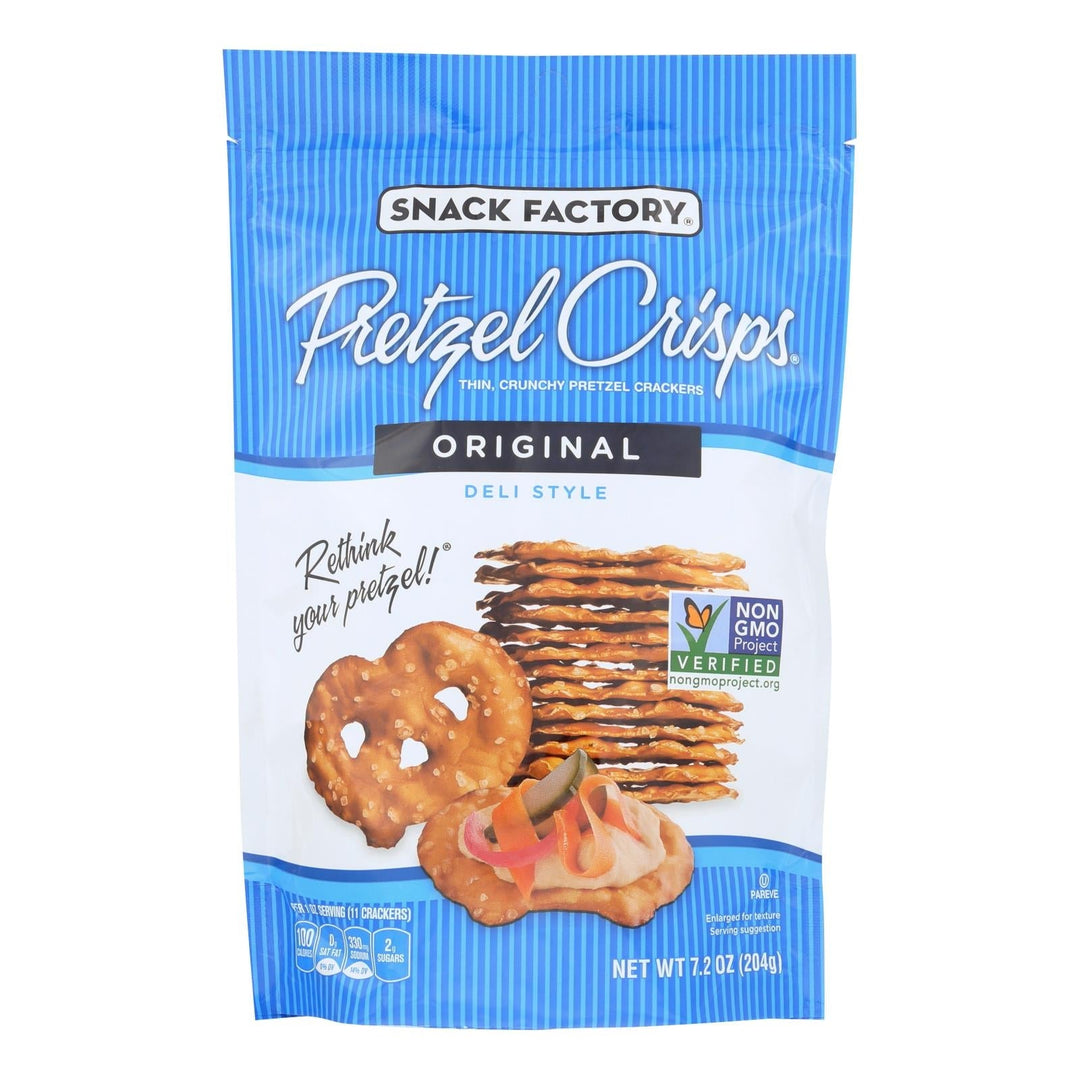 Pretzel Crisp Pretzel Crisps - Original - Case Of 12 - 7.2 Oz. - Maras Green