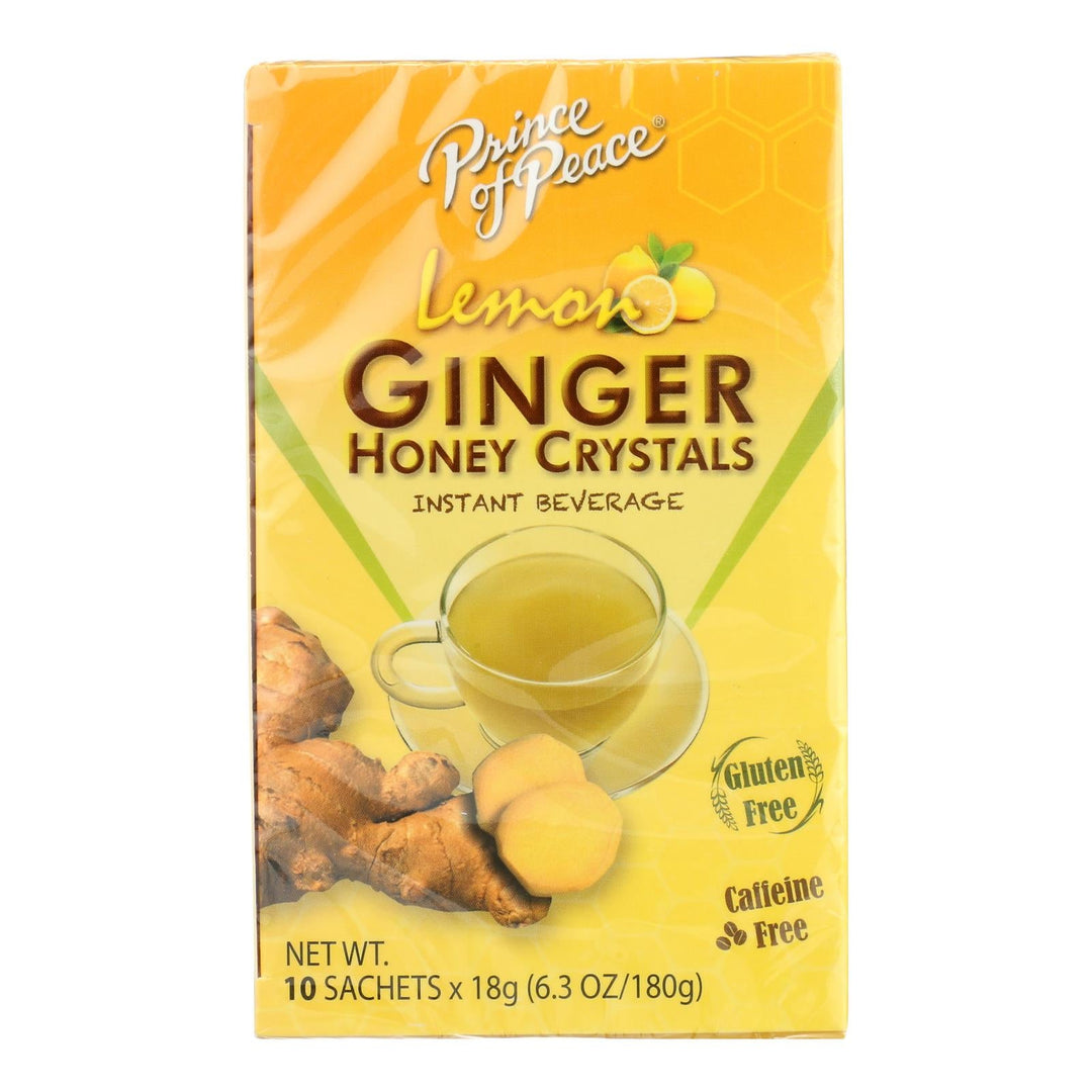 Prince Of Peace - Tea Instant Lemon Ginger Honey Cry - Case Of 6 - 10 Bag - Maras Green