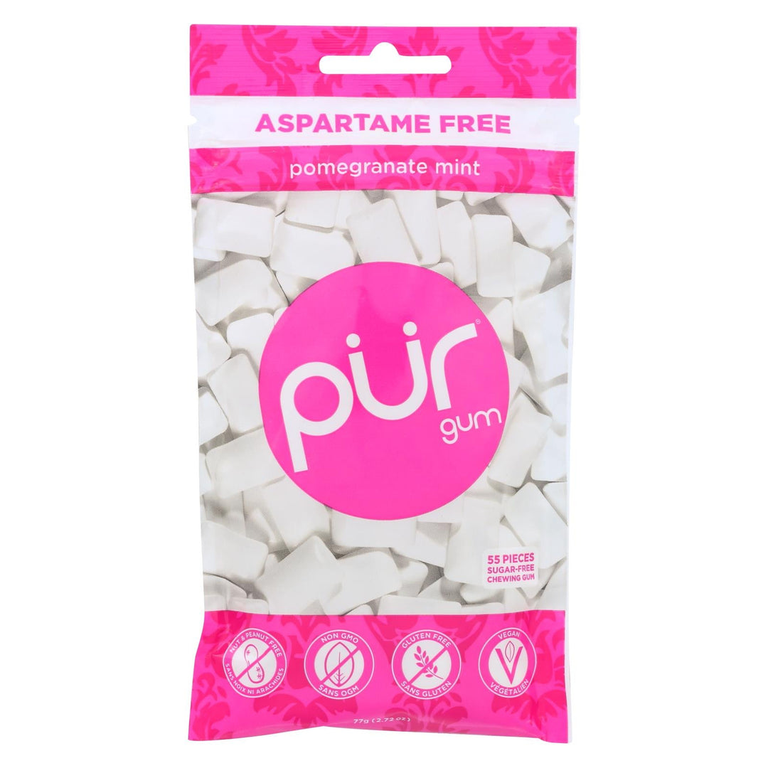 Pur Pomegranate Mint Gum - Case Of 12 - 2.72 Oz - Maras Green