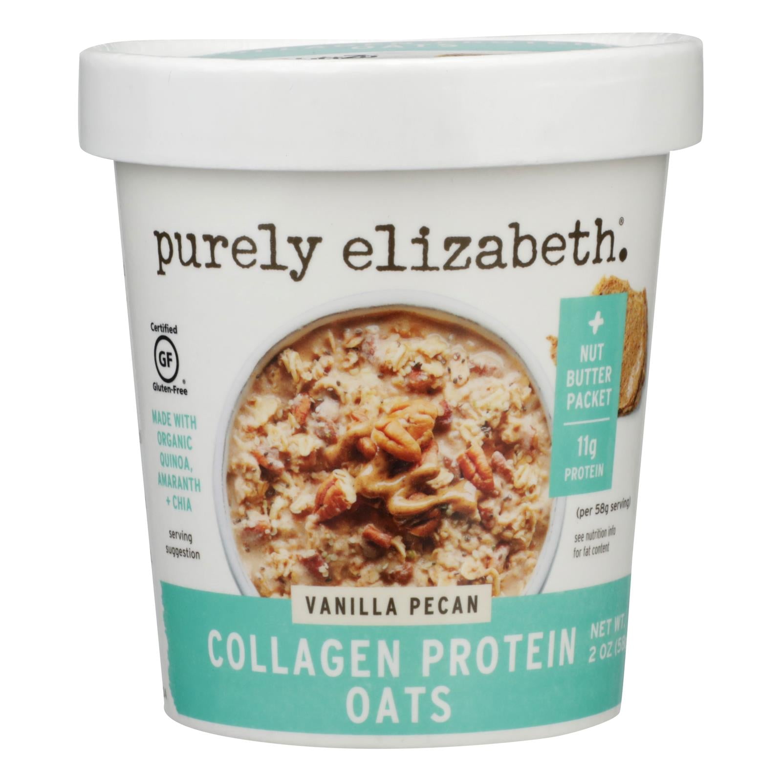 Purely Elizabeth - Oat Cup Protn Vanilla Pecan - Case Of 12 - 2 Oz - Maras Green