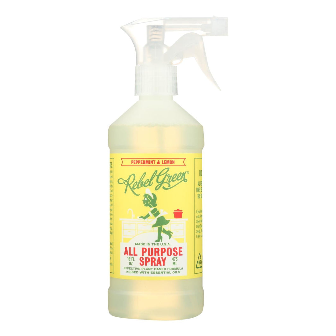 Rebel Green All Purpose Spray - Peppermint Lemon - Case Of 4 - 16 Fl Oz - Maras Green