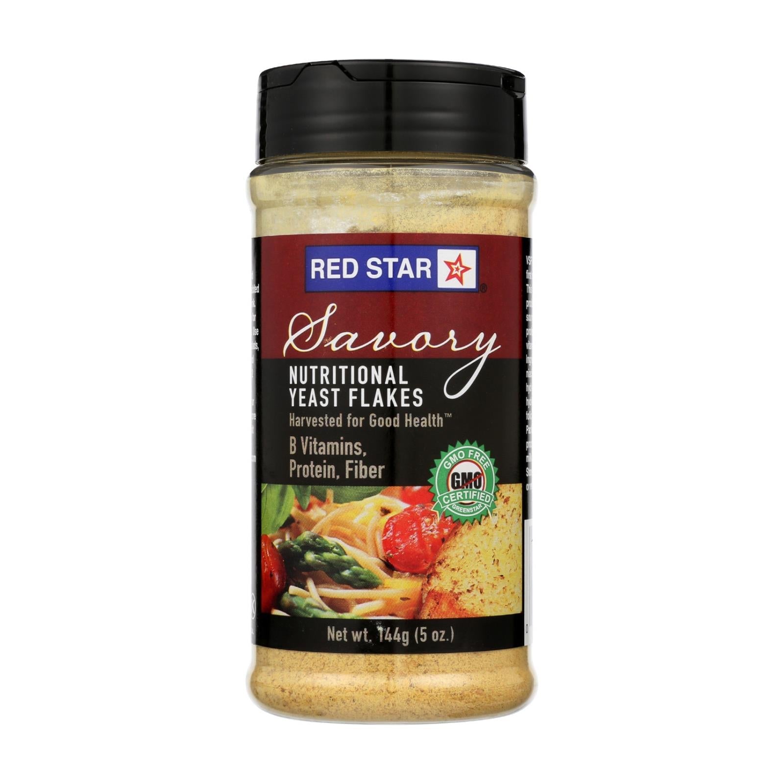 Red Star Nutritional Yeast Vegetarian Support Formula - Yeast Flakes - Mini - Case Of 6 - 5 Oz. - Maras Green