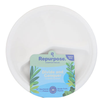 Repurpose Sectional Plates - Case Of 12 - 20 Count - Maras Green
