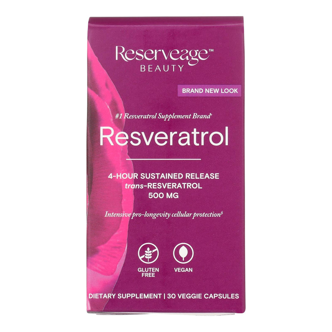 Reserveage Nutrition - Supplement Resveratrol 500 Milligrams - 1 Each - 30 Vegetarian Capsules - Maras Green