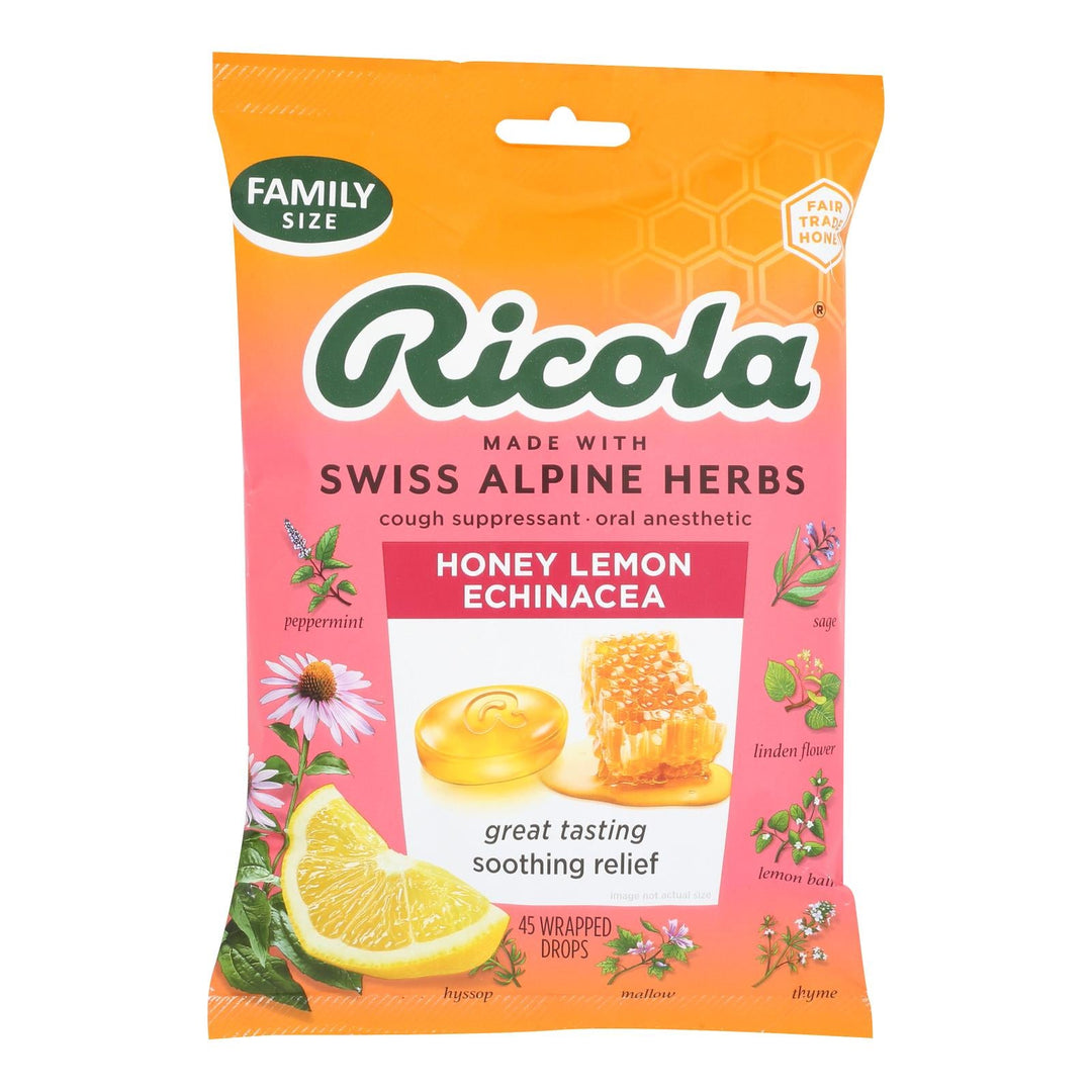 Ricola - Cough Drop Ech Honey Lemon - Case Of 6 - 45 Ct - Maras Green