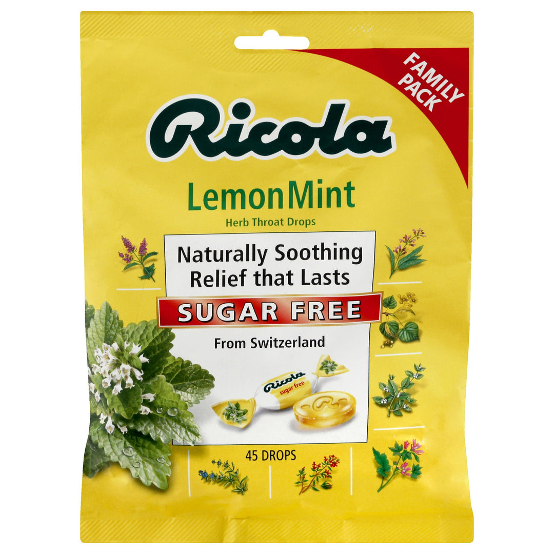 Ricola - Cough Drop Sugar Free Lemon Mint - Case Of 6 - 45 Ct - Maras Green
