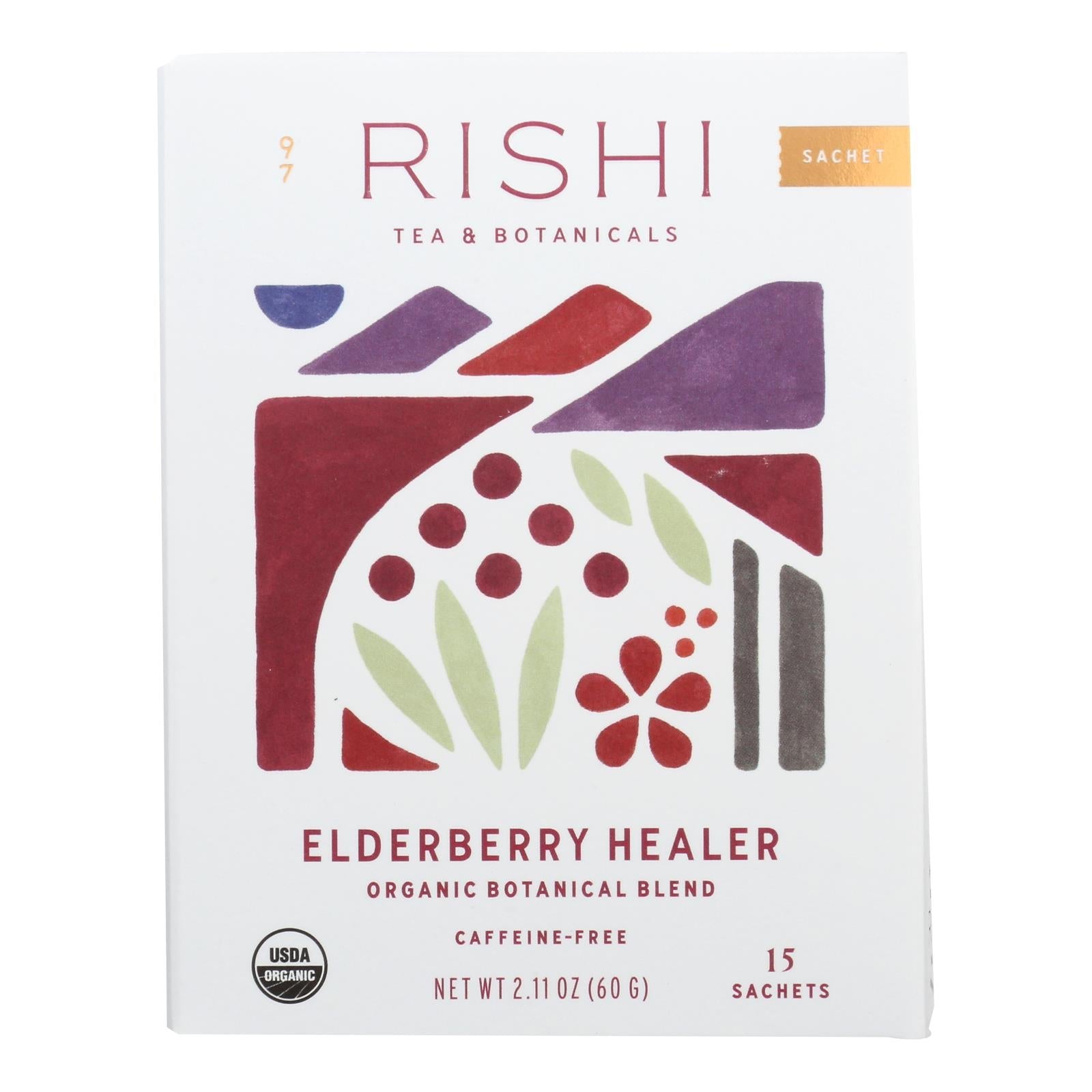 Rishi - Tea Elderberry Healer - Case Of 6 - 15 Bag - Maras Green