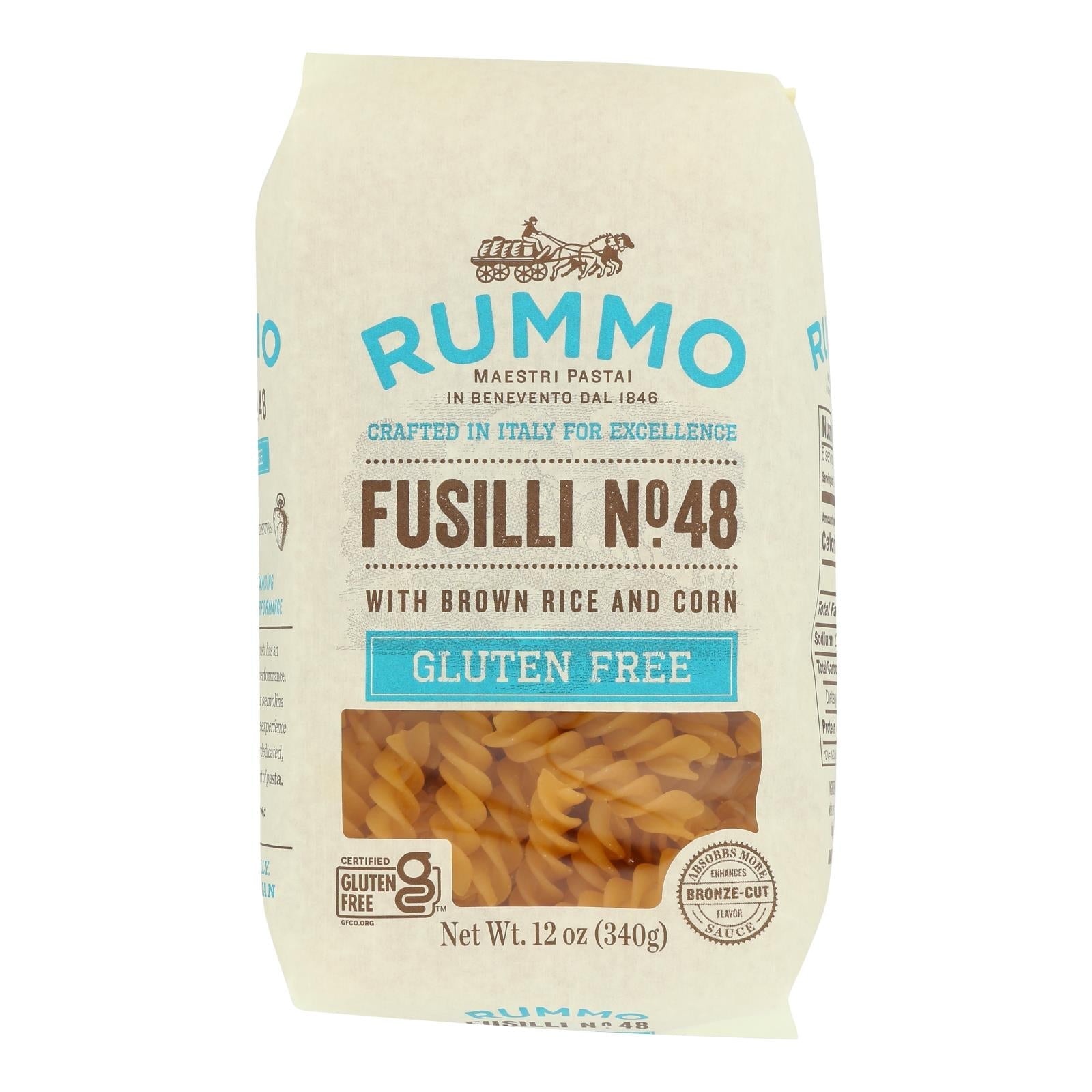 Rummo - Pasta Gluten Free Fusilli - Case Of 12 - 12 Oz - Maras Green
