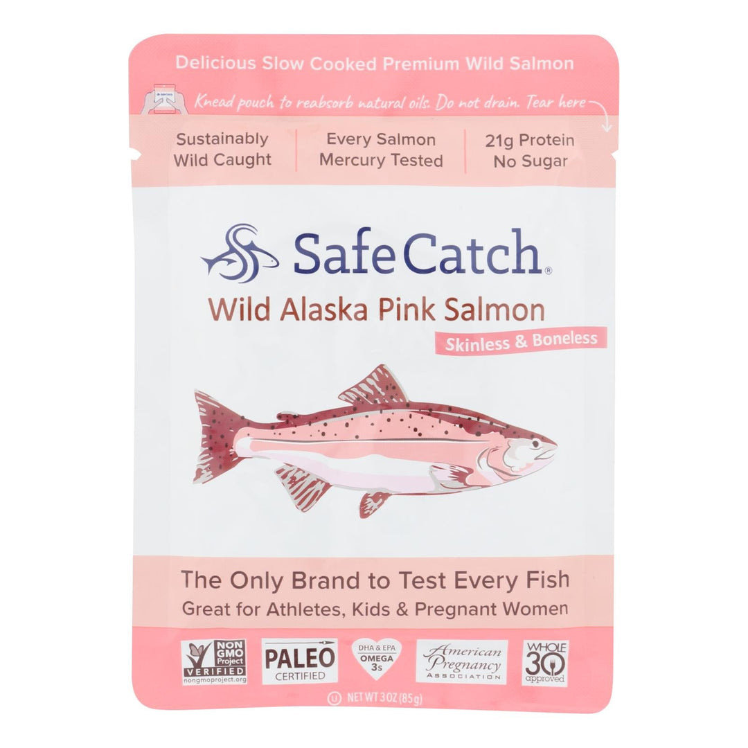 Safe Catch - Salmon Pink Wild Alaskan - Case Of 12 - 3 Oz - Maras Green