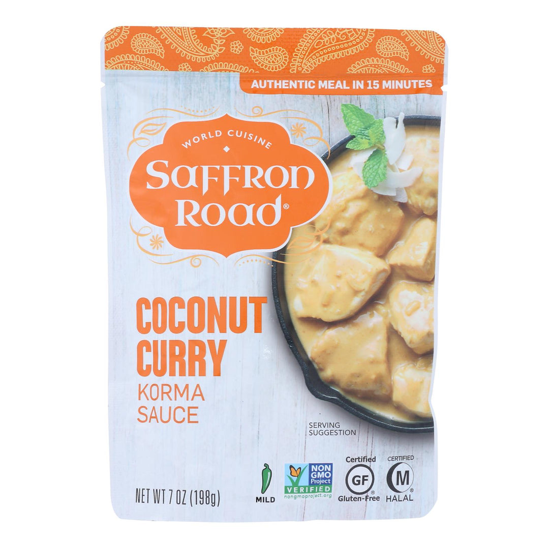 Saffron Road Korma Sauce - Coconut Curry - Case Of 8 - 7 Oz. - Maras Green