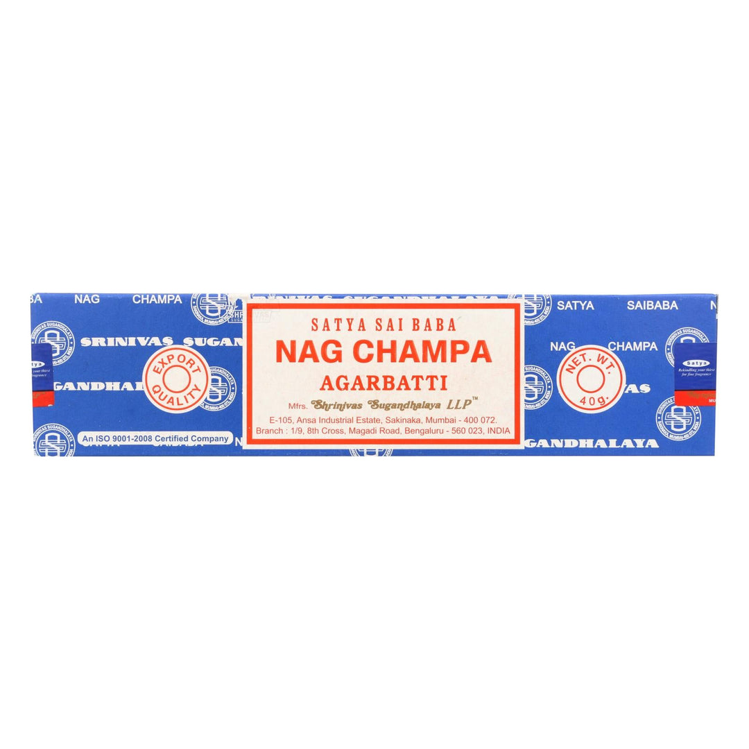 Sai Baba Nag Champa Agarbatti Incense - 40 G - Case Of 12 - Maras Green