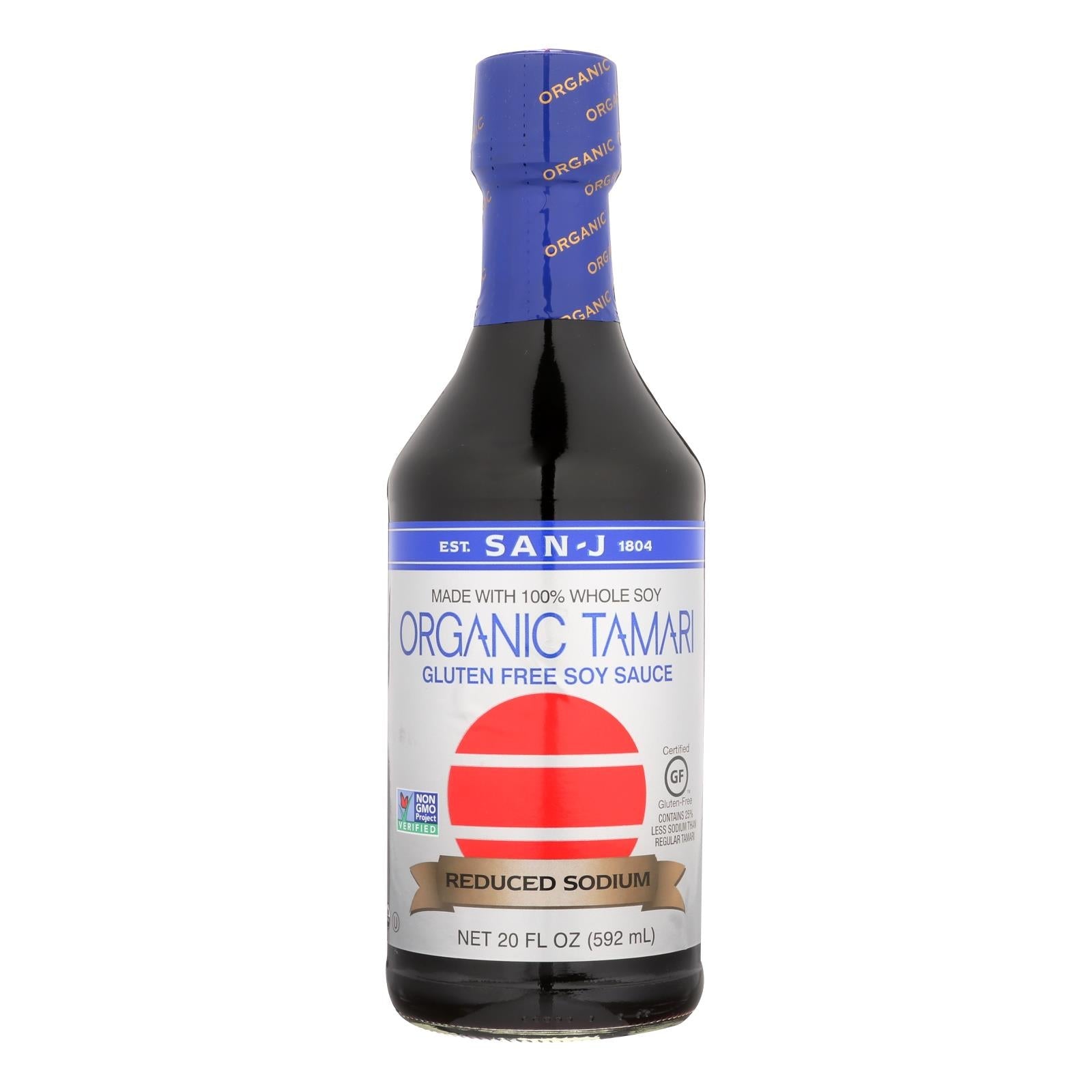 San - J Tamari Soy Sauce - Case Of 6 - 20 Fl Oz. - Maras Green