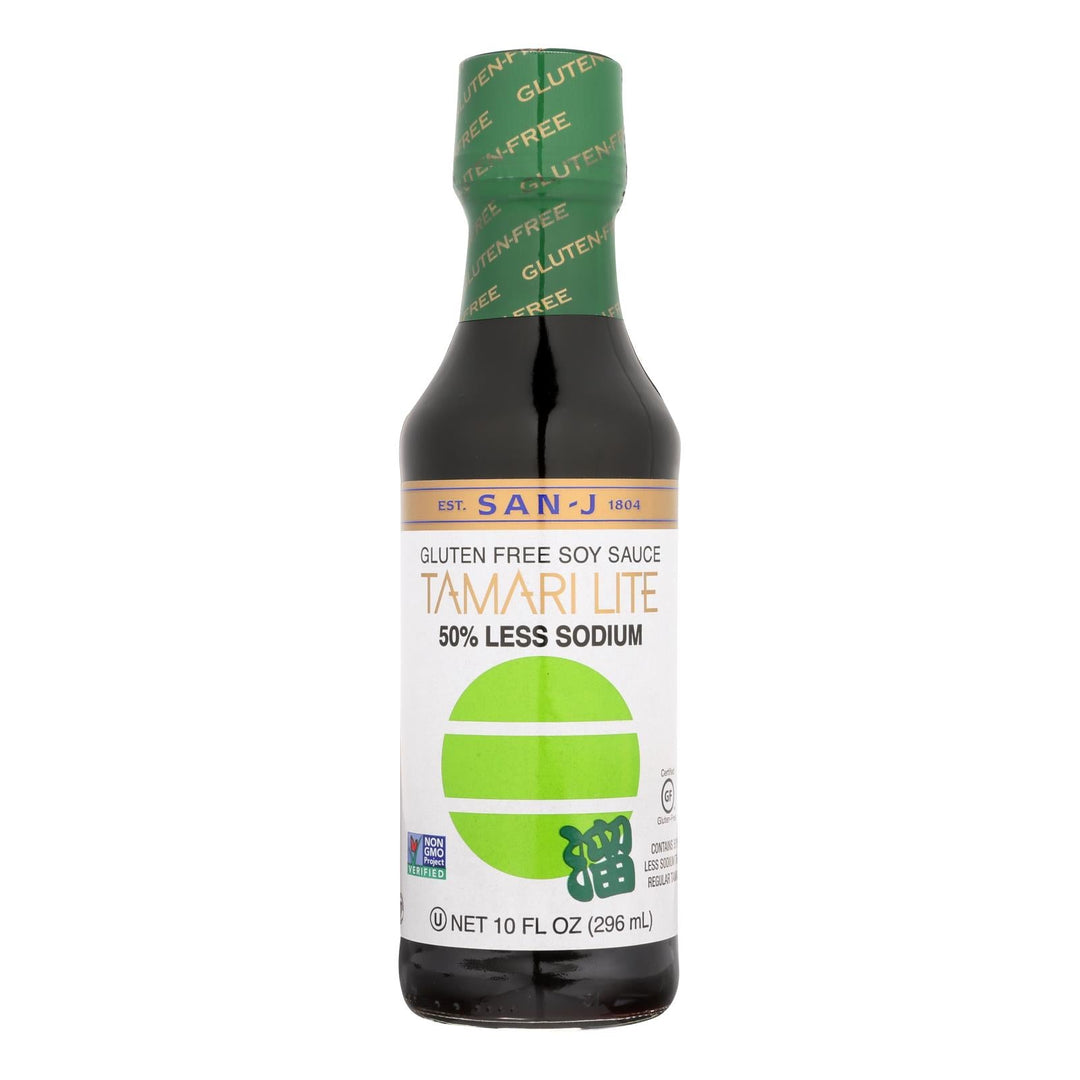San - J Tamari Soy Sauce - Lite - Case Of 6 - 10 Fl Oz. - Maras Green