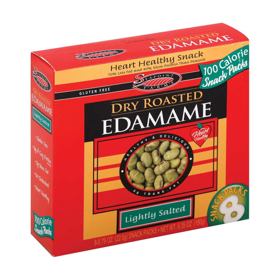 Seapoint Farms Dry Roasted Edamame - Lightly Salted - Case Of 12 - 0.79 Oz. - Maras Green