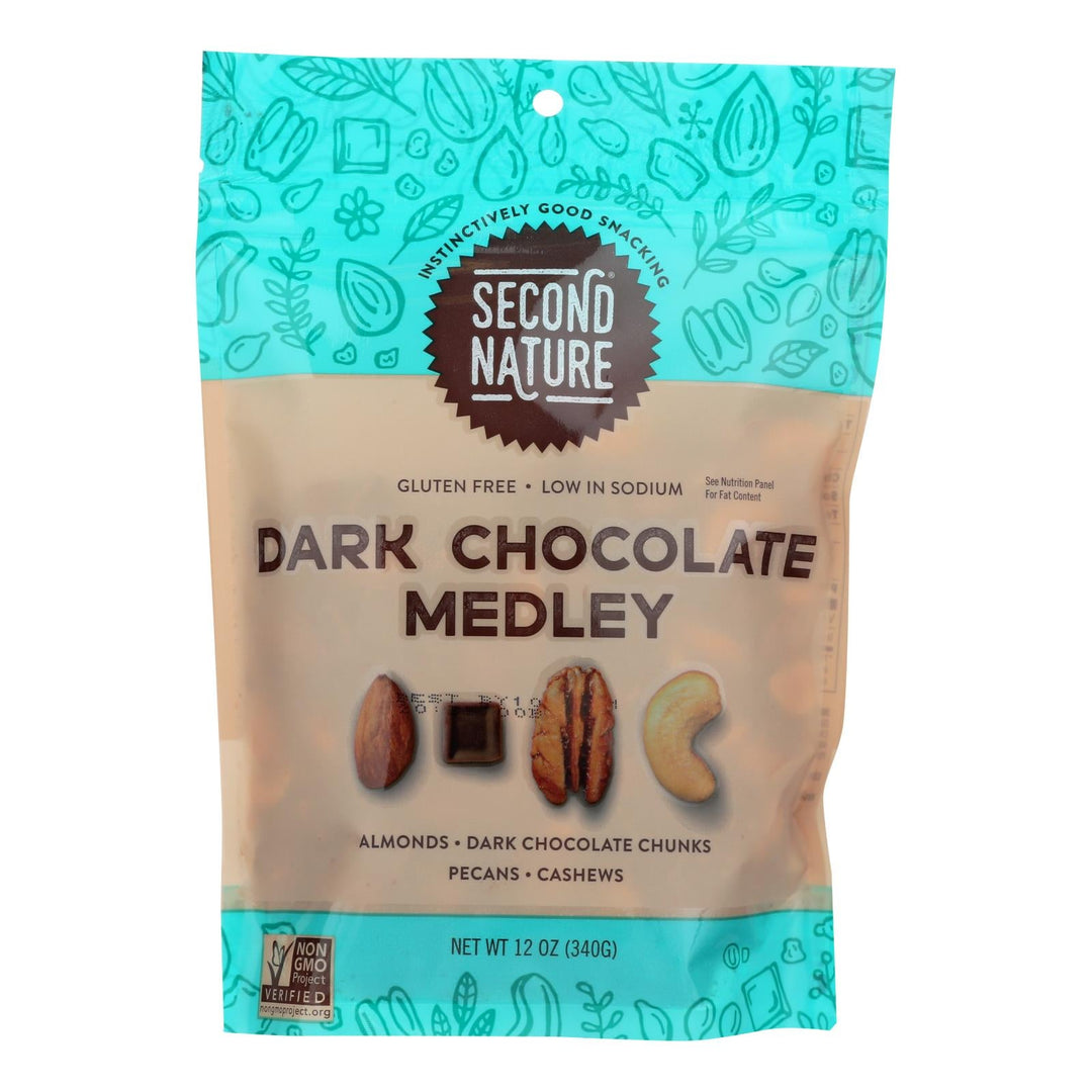 Second Nature - Nut Medley Dark Chocolate - Case Of 6 - 12 Oz - Maras Green