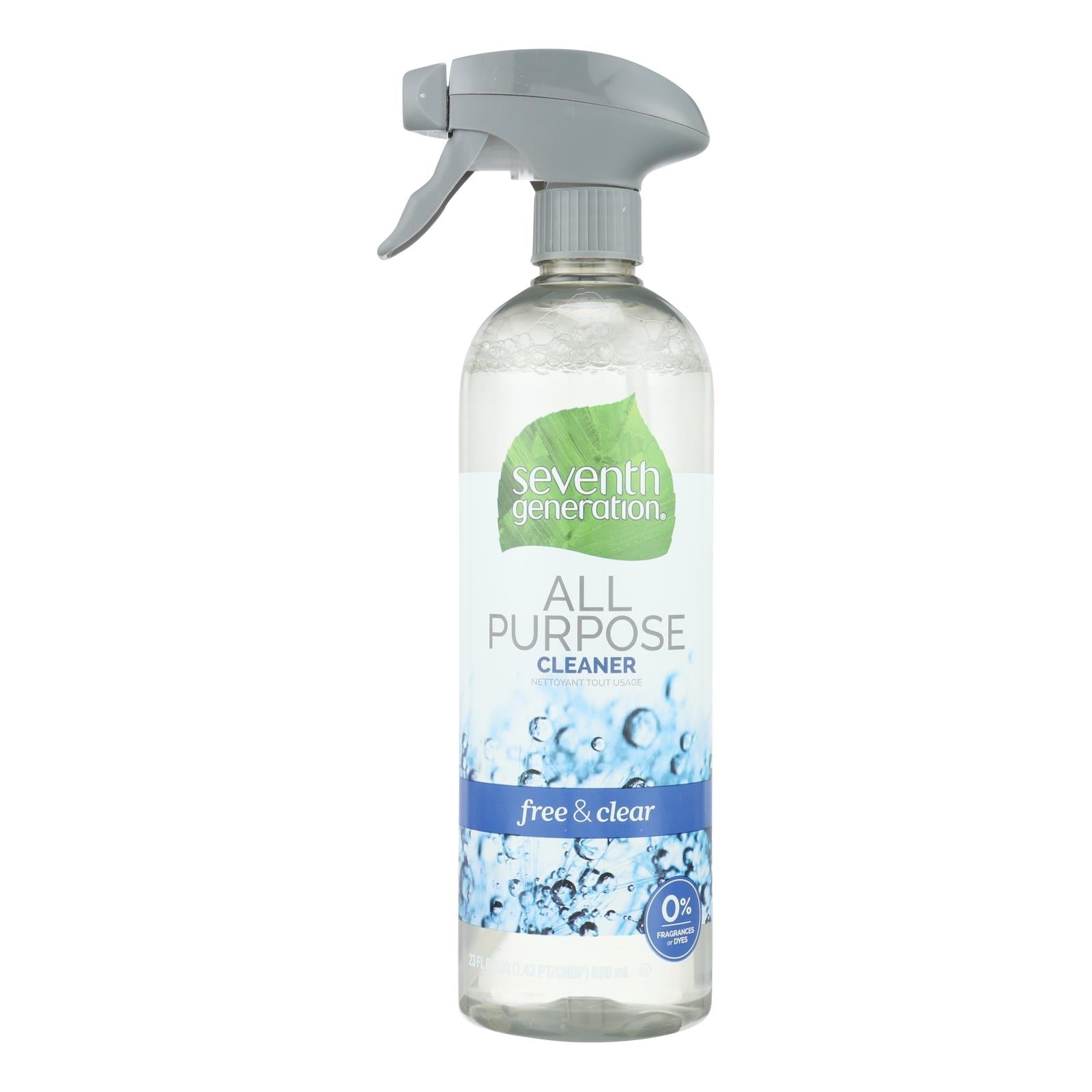 Seventh Generation - All - purpose Cleaner - Free And Clear - Case Of 8 - 23 Fl Oz. - Maras Green