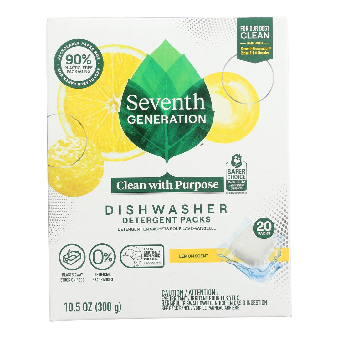 Seventh Generation - Automatic Dish Pacs Lemon - Case Of 6 - 20 Count - Maras Green