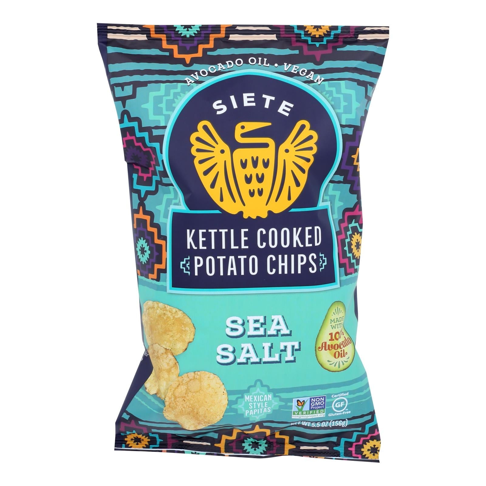 Siete - Kettle Chip Sea Salt - Case Of 6 - 5.5 Oz - Maras Green
