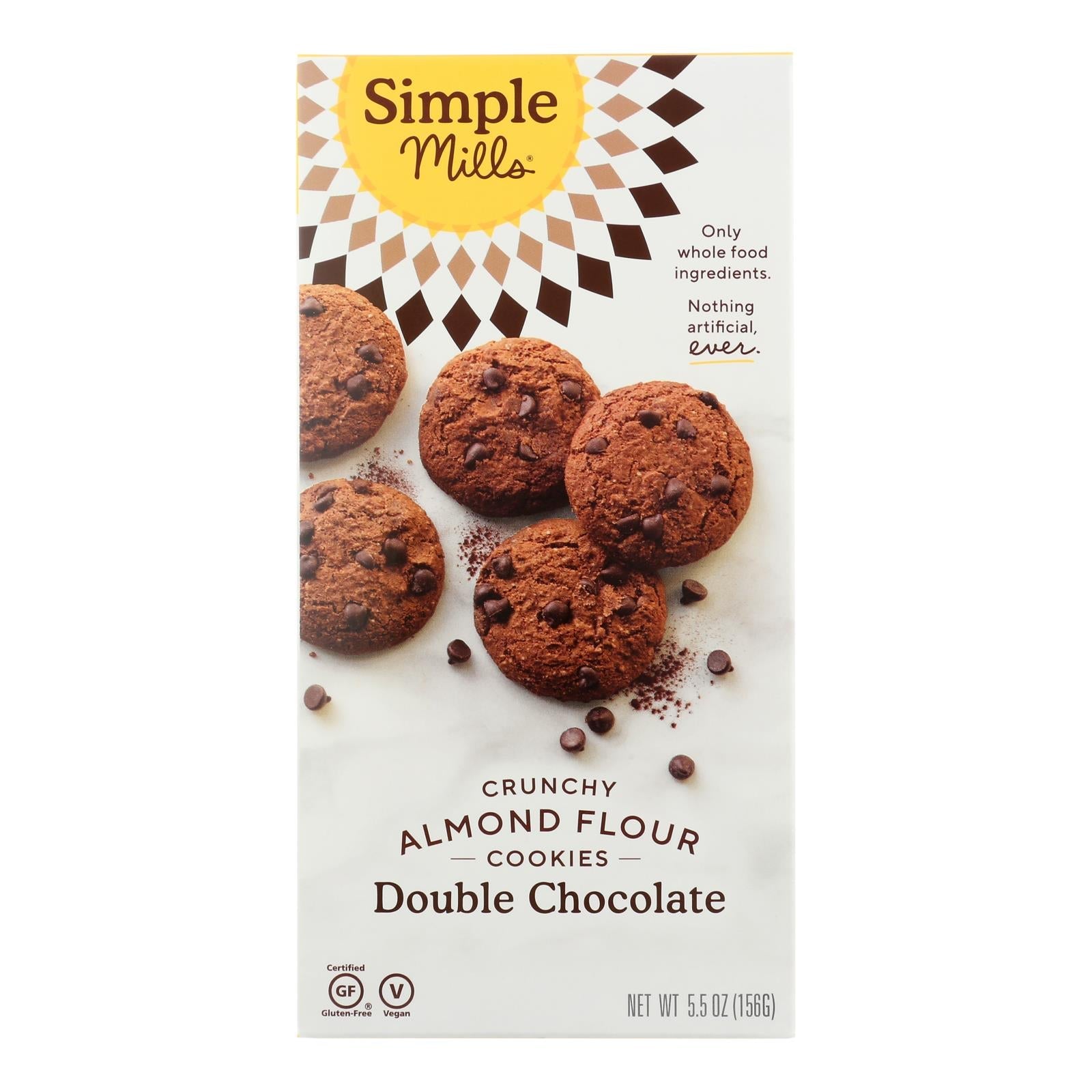 Simple Mills Cookies - Crunchy Double Chocolate - Case Of 6 - 5.5 Oz - Maras Green