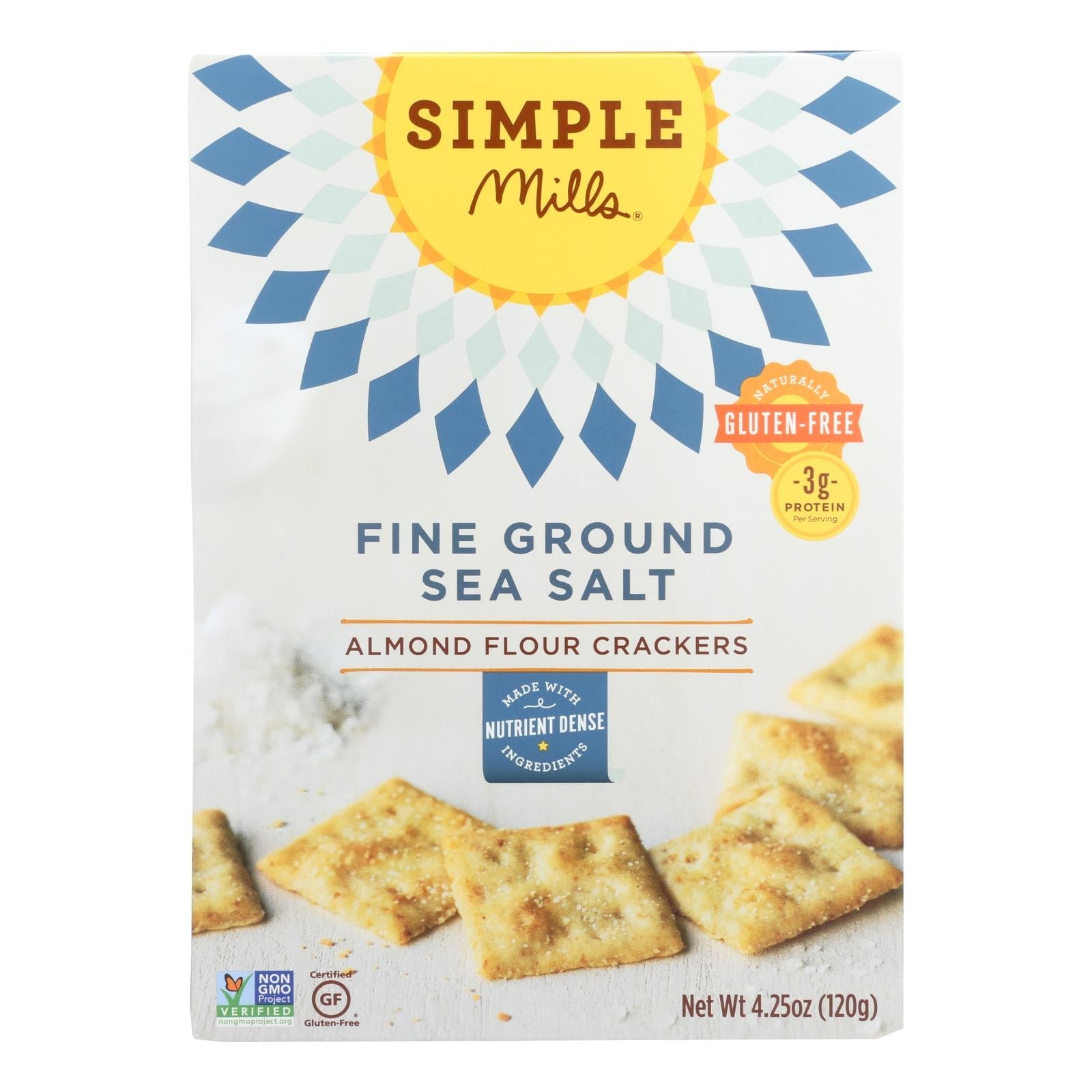 Simple Mills Fine Ground Sea Salt Almond Flour Crackers - Case Of 6 - 4.25 Oz. - Maras Green