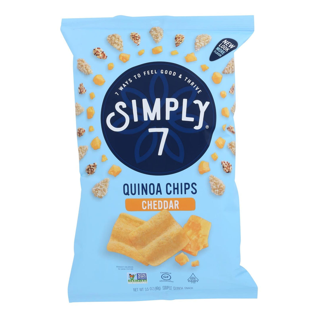 Simply 7 - Chips Quinoa Cheddar - Case Of 8 - 3.5 Oz - Maras Green