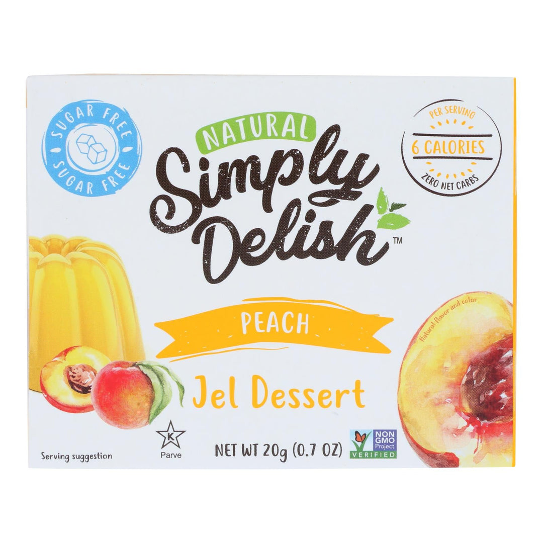 Simply Delish Jel Dessert - Peach - Case Of 6 - 1.6 Oz. - Maras Green