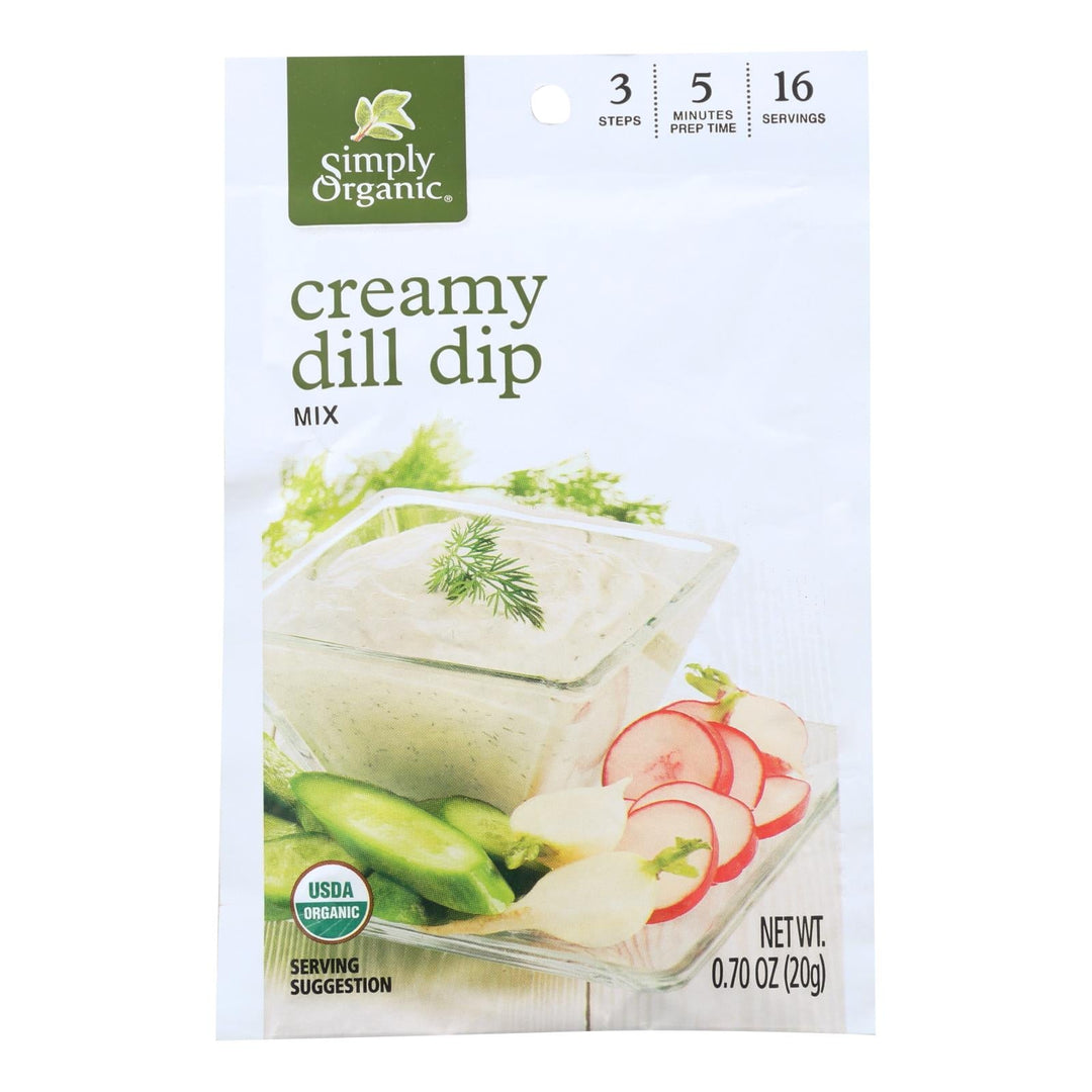 Simply Organic Creamy Dill Dip Mix - Case Of 12 - 0.7 Oz. - Maras Green
